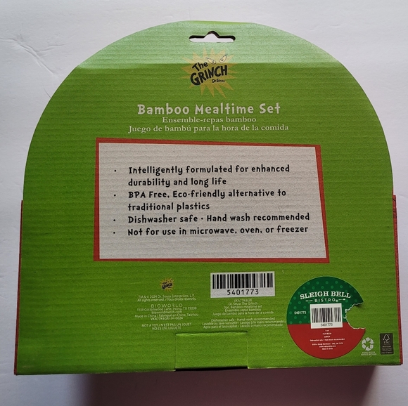 Dr. Seuss Grinch Bamboo Mealtime Set - Picture 3 of 5